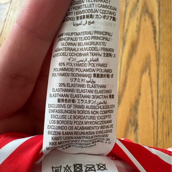 Baby Boden Red White Stripe Sun Safe Swim Hat UPF Size 2-3 Years - Picture 8 of 8